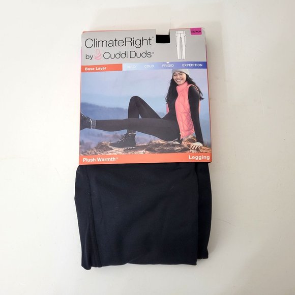 Climate Right by Cuddl Duds Long Sleeve Crew and Plush Warmth Leggings, New - Picture 3 of 7